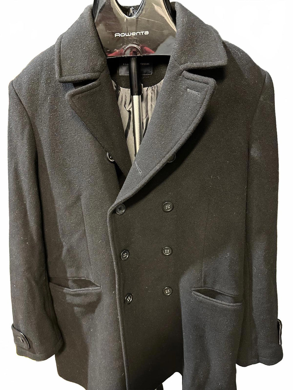 Banana Republic Wool Cashmere Overcoat L Black