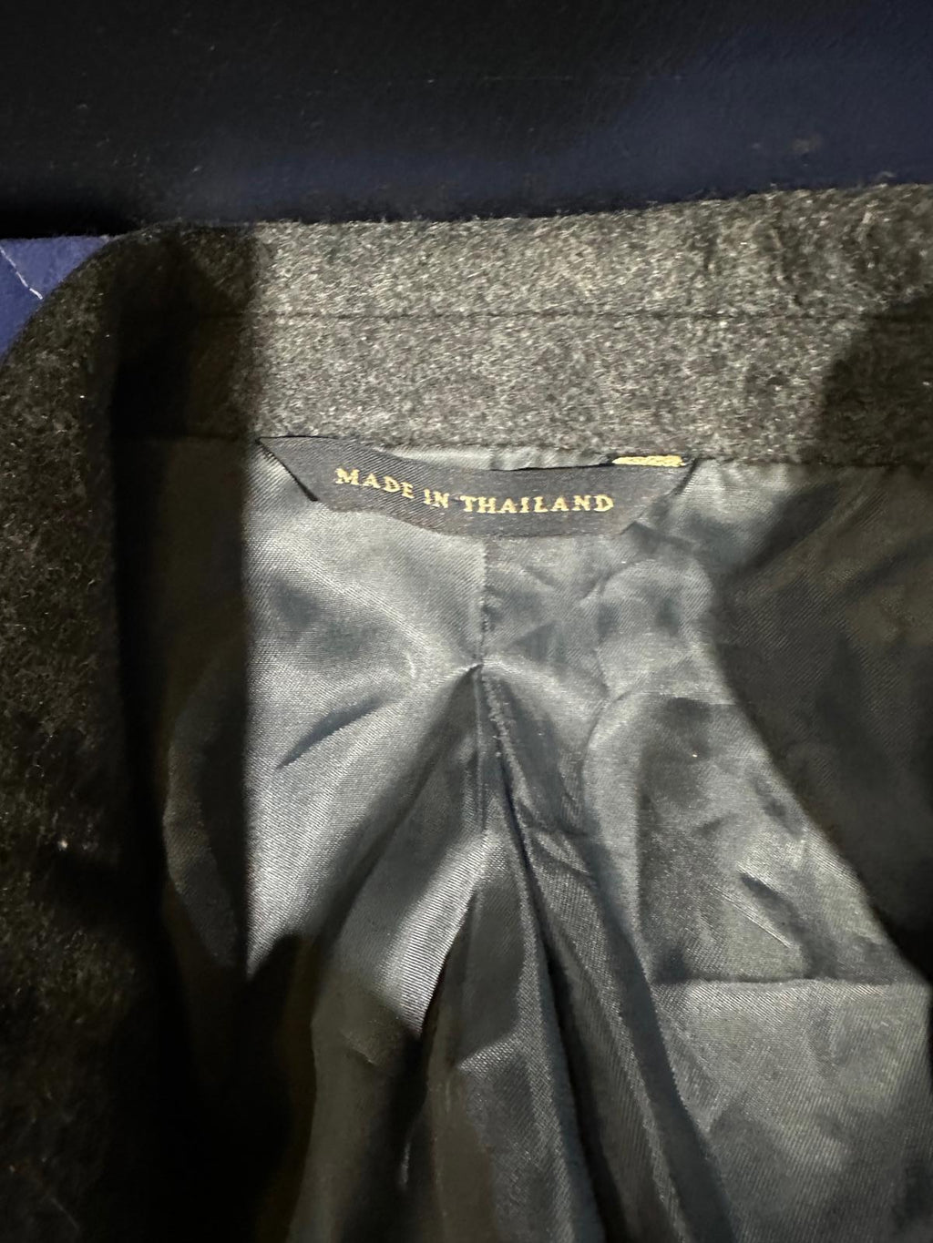 Men’s Charcoal Wool Blend Overcoat Medium