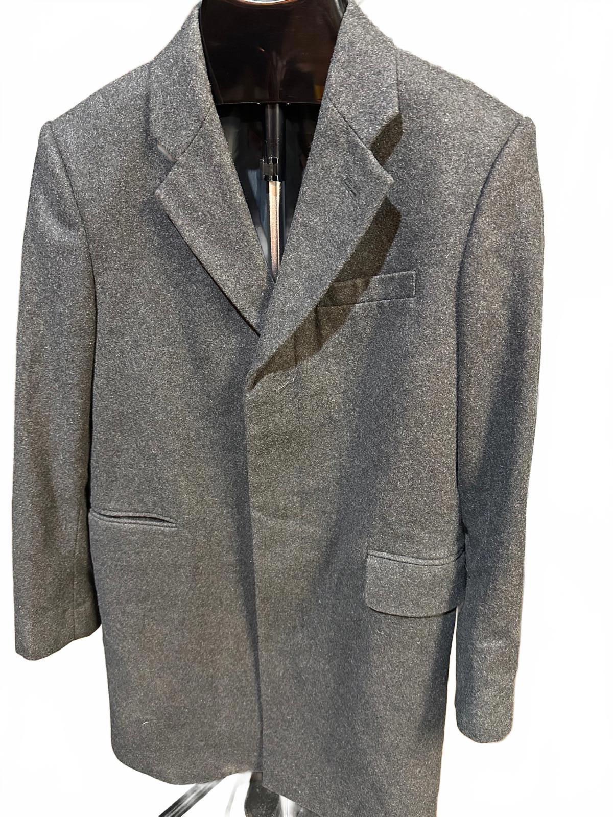 Men’s Charcoal Wool Blend Overcoat Medium