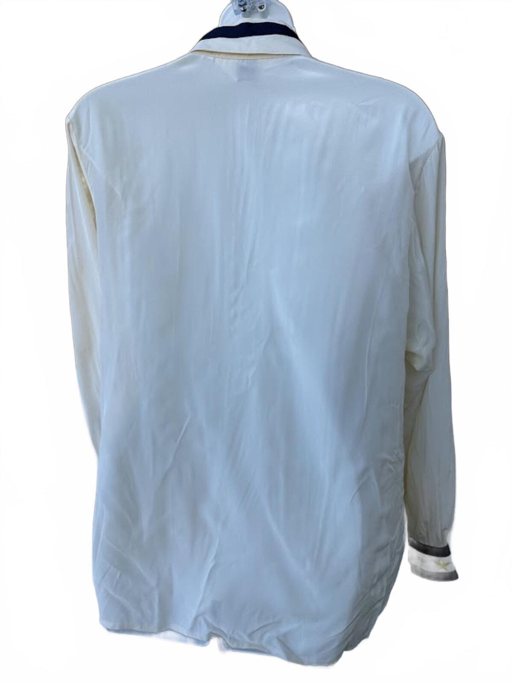 ISHYU Silk Blouse Stars Stripe Trim Size 4