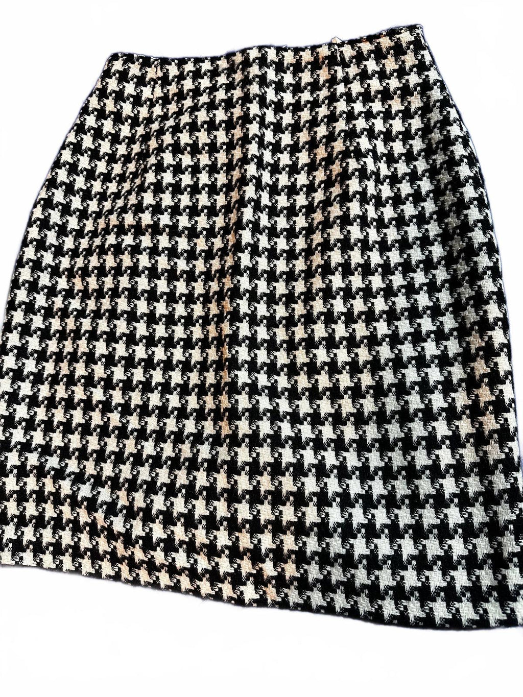 Tarazzia Black White Houndstooth Skirt Made in USA Sz 5/6