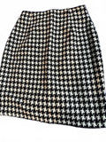 Tarazzia Black White Houndstooth Skirt Made in USA Sz 5/6