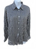 Pendleton Silk Houndstooth Blouse Sz 8