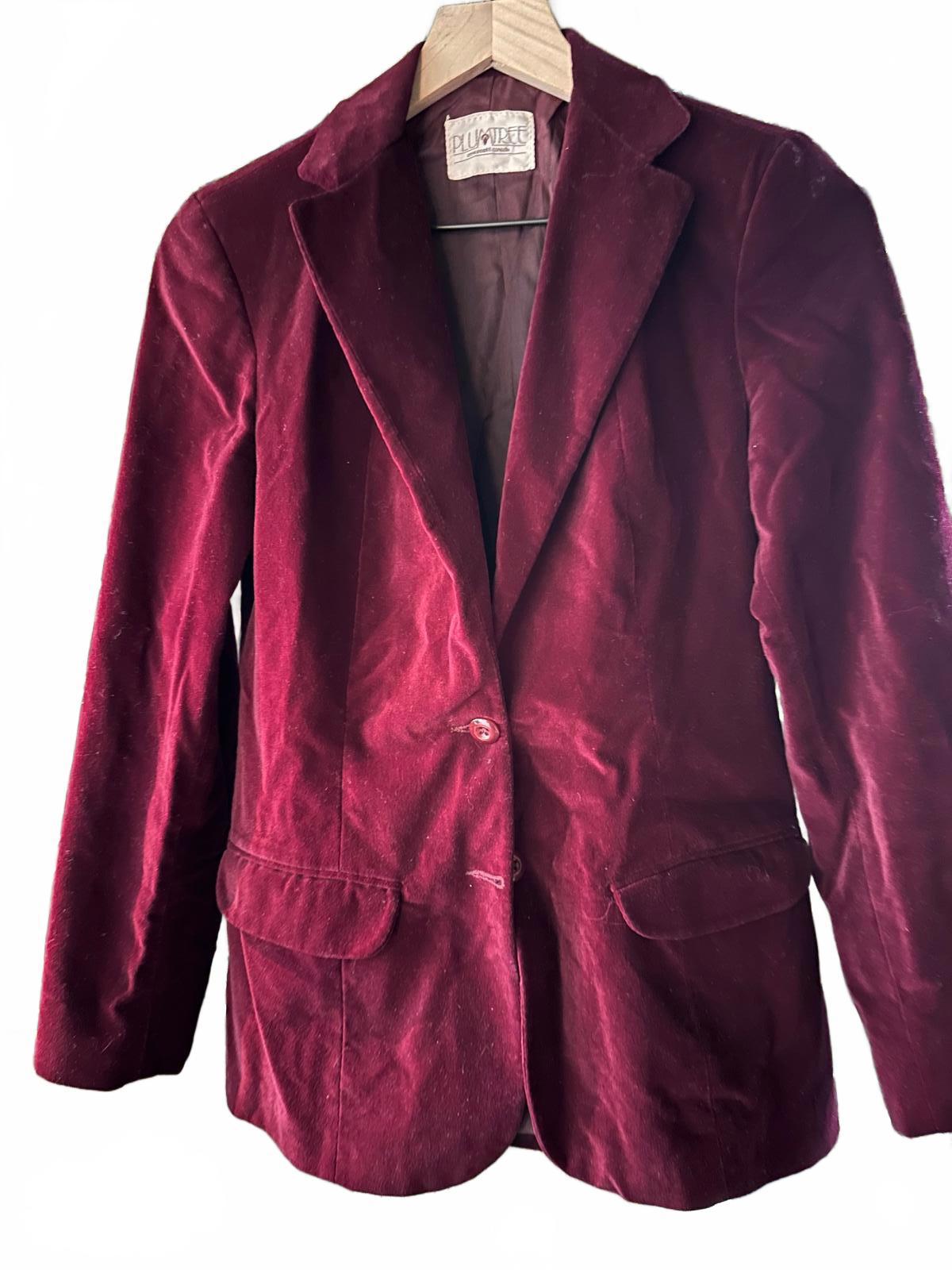 Vintage Plumtree Velvet Blazer Burgundy 9/10
