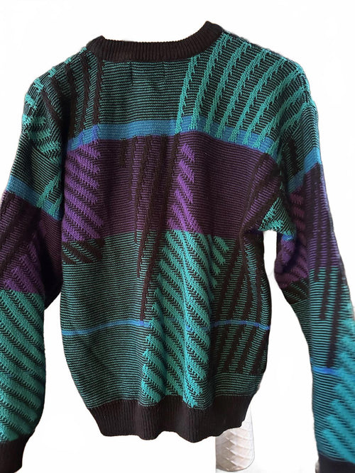 Anchor Blue 90s 3D Knit Sweater Korea M