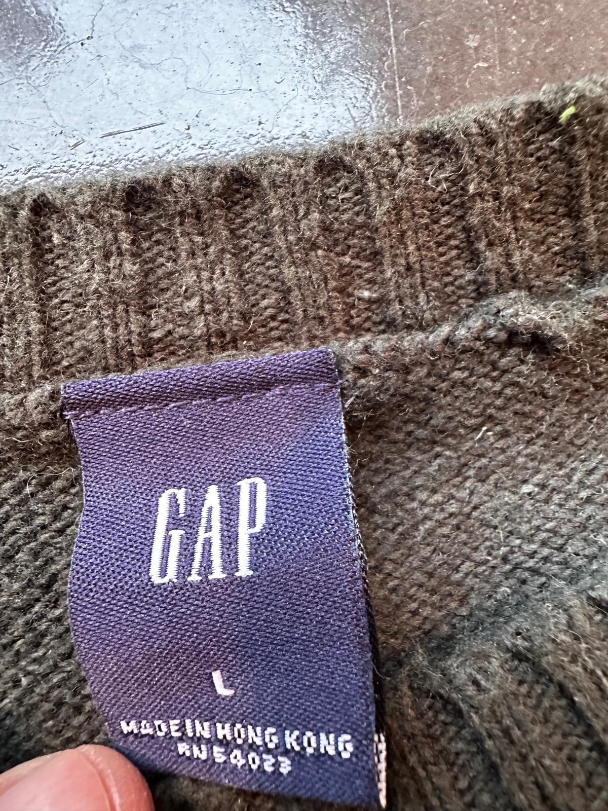 GAP Green Striped Sweater Men’s Large