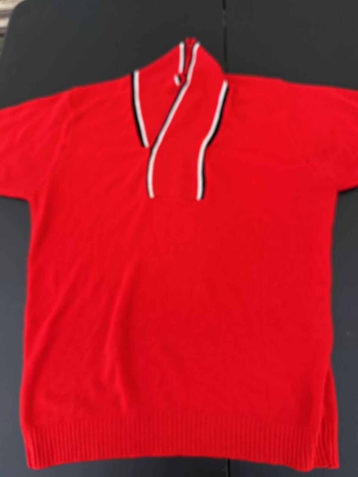 Vintage Red Knit Polo Sweater Men’s XS Unisex