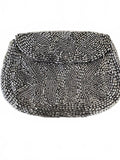 Vintage Black Beaded Clutch Floral Pattern