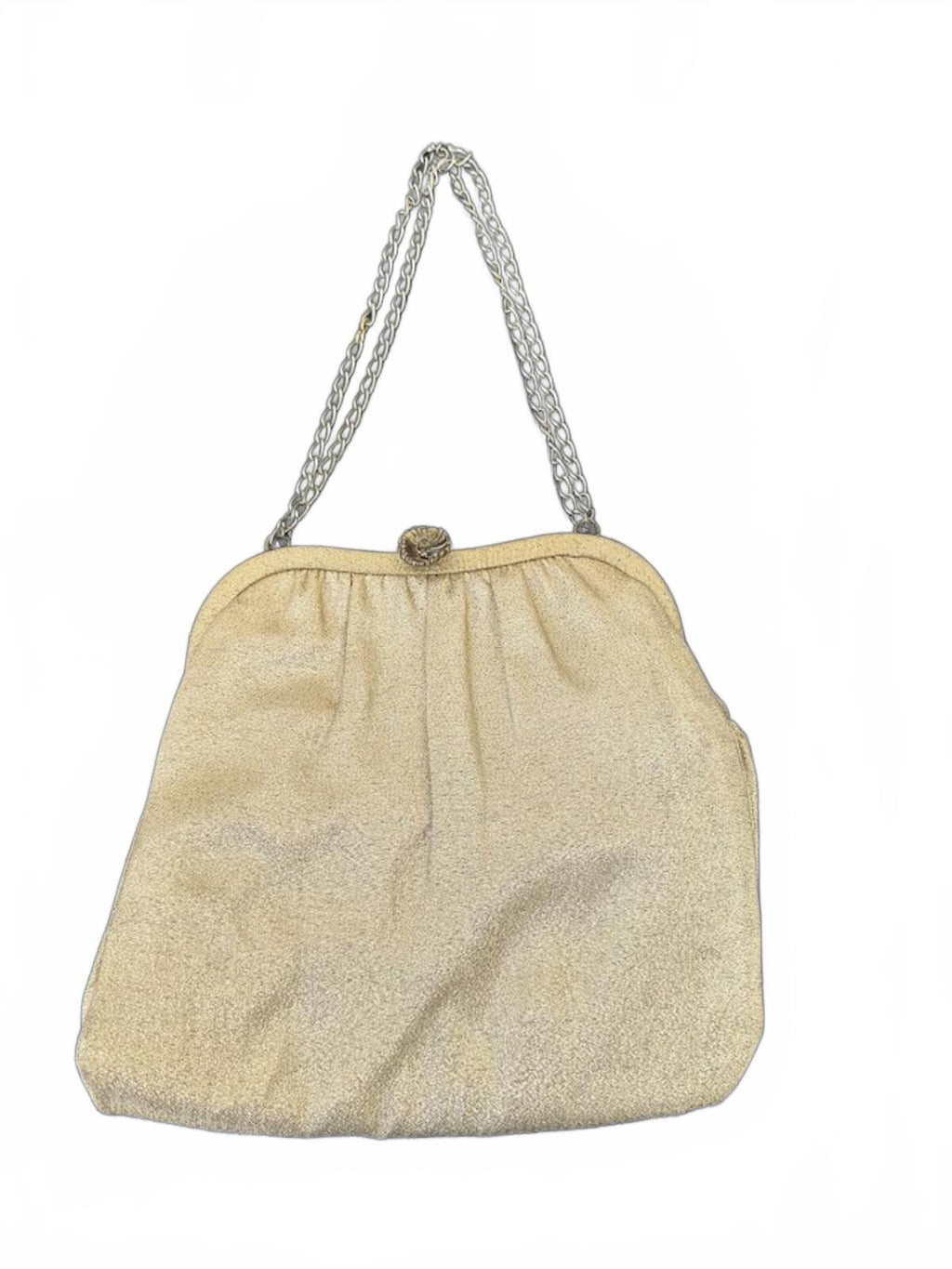 Vintage Gold Lame Evening Bag Chain Strap