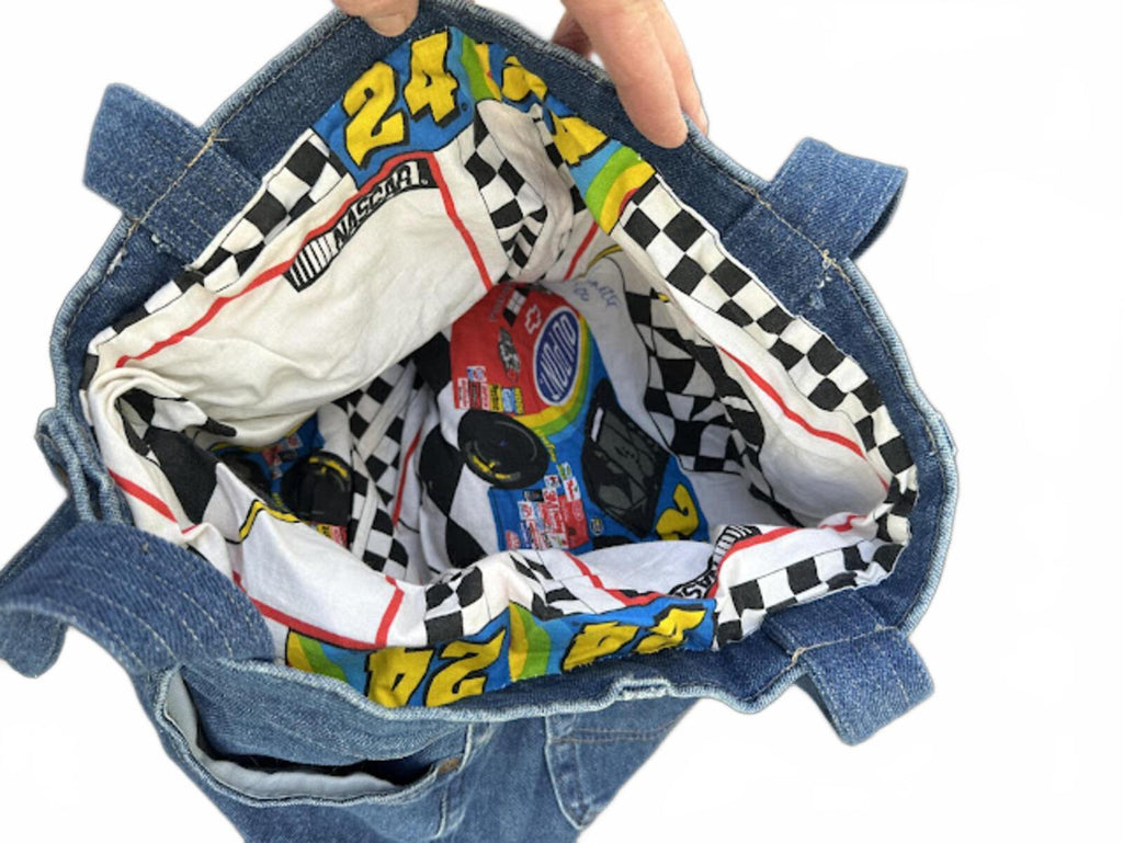 Lee Denim Shorts Tote Bag Racing Lined