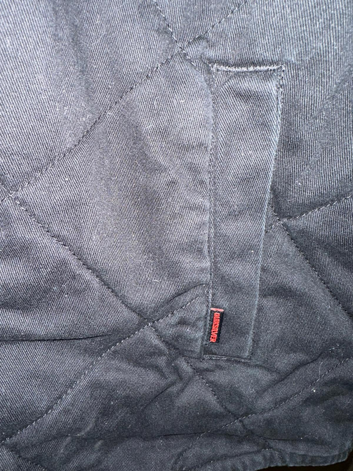 Quiksilver Black Quilted Jacket L Hooded