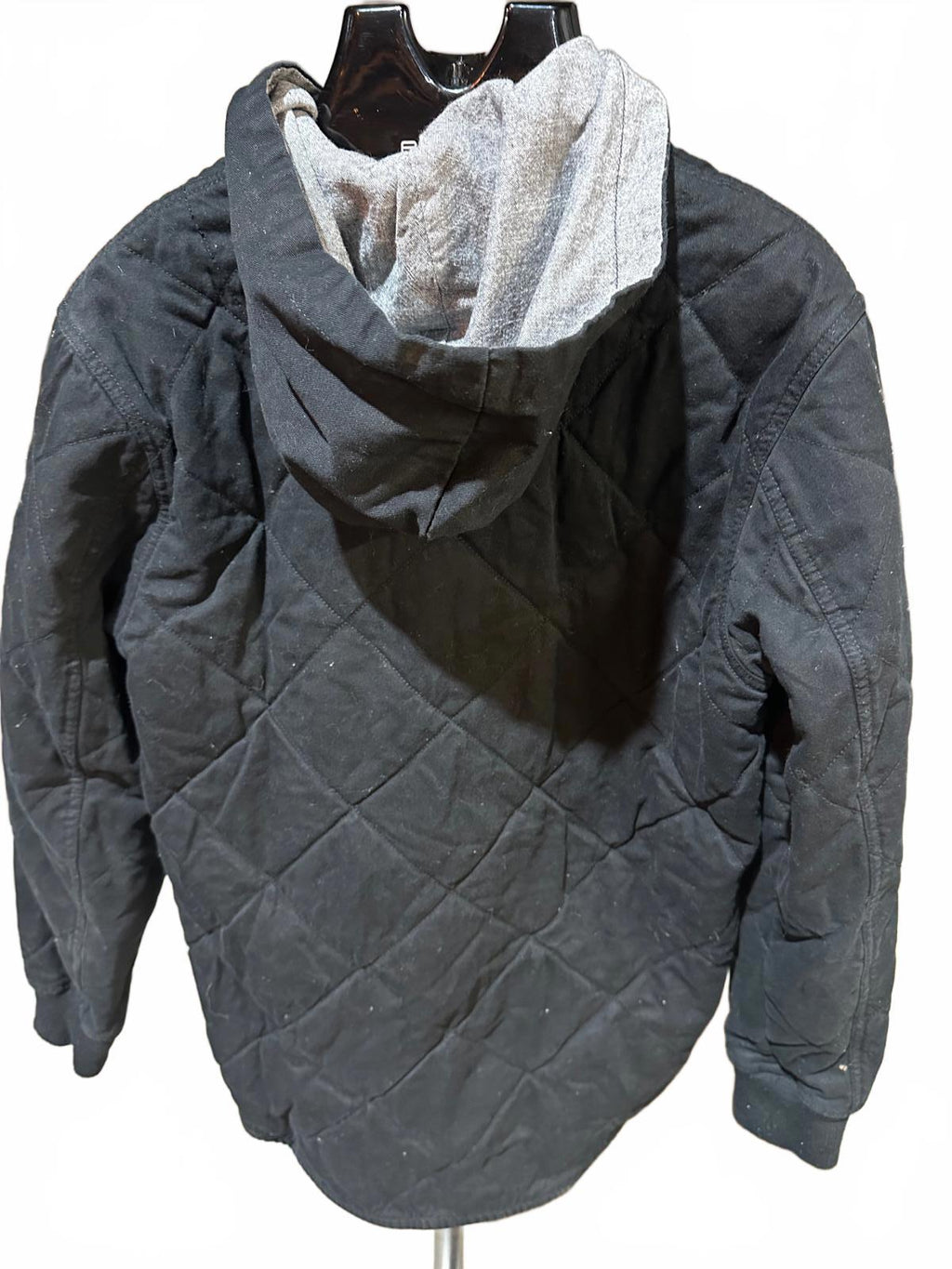 Quiksilver Black Quilted Jacket L Hooded