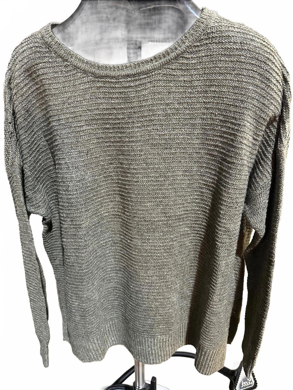 Olive Ribbed Knit Sweater Men’s M-L