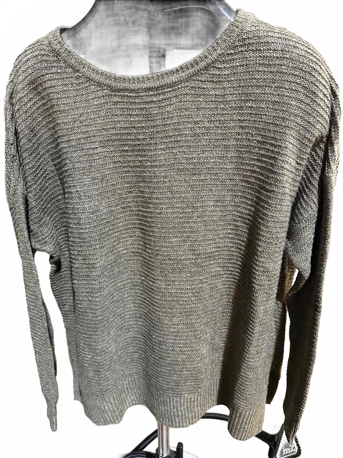 Olive Ribbed Knit Sweater Men’s M-L