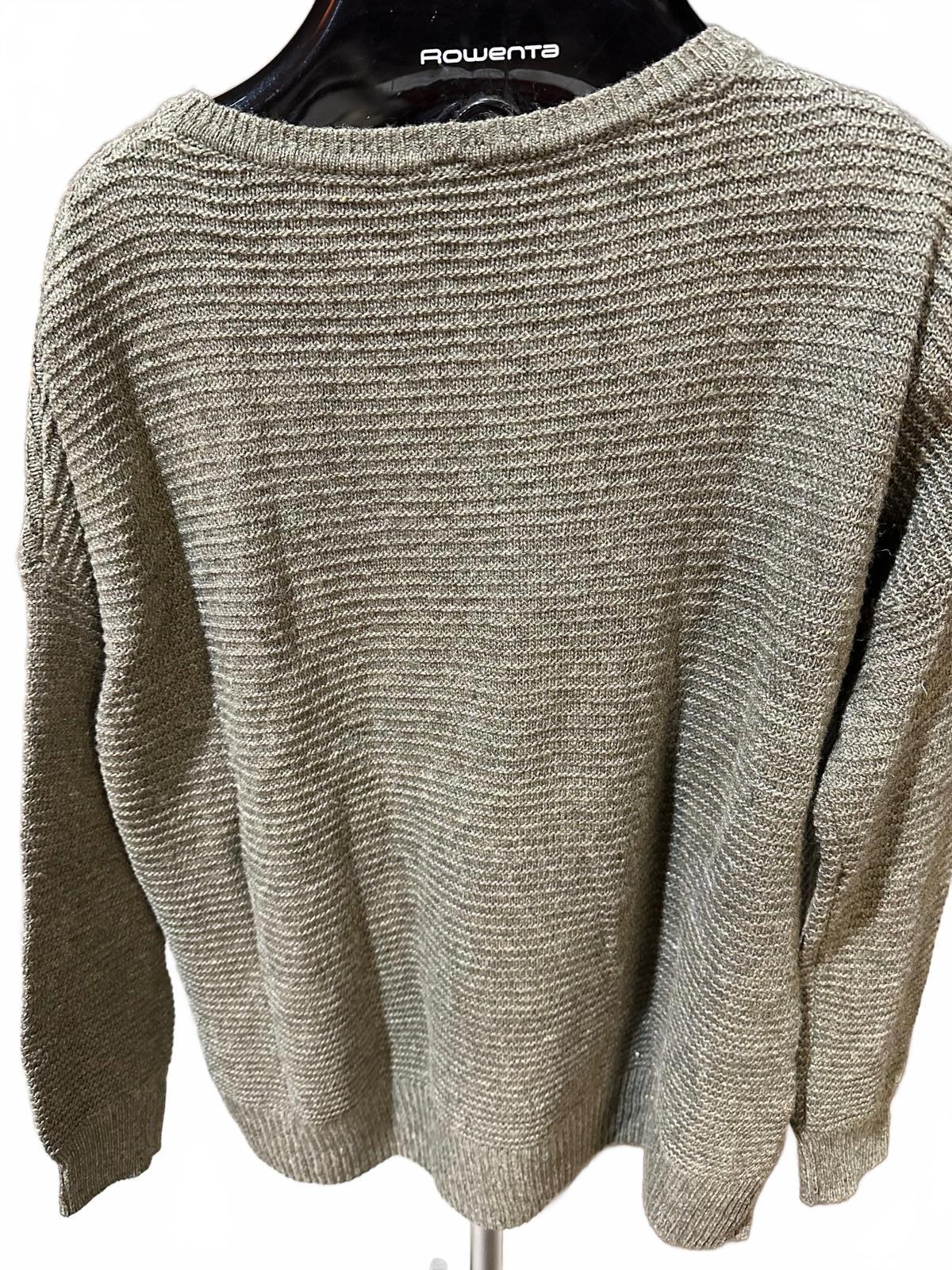 Olive Ribbed Knit Sweater Men’s M-L