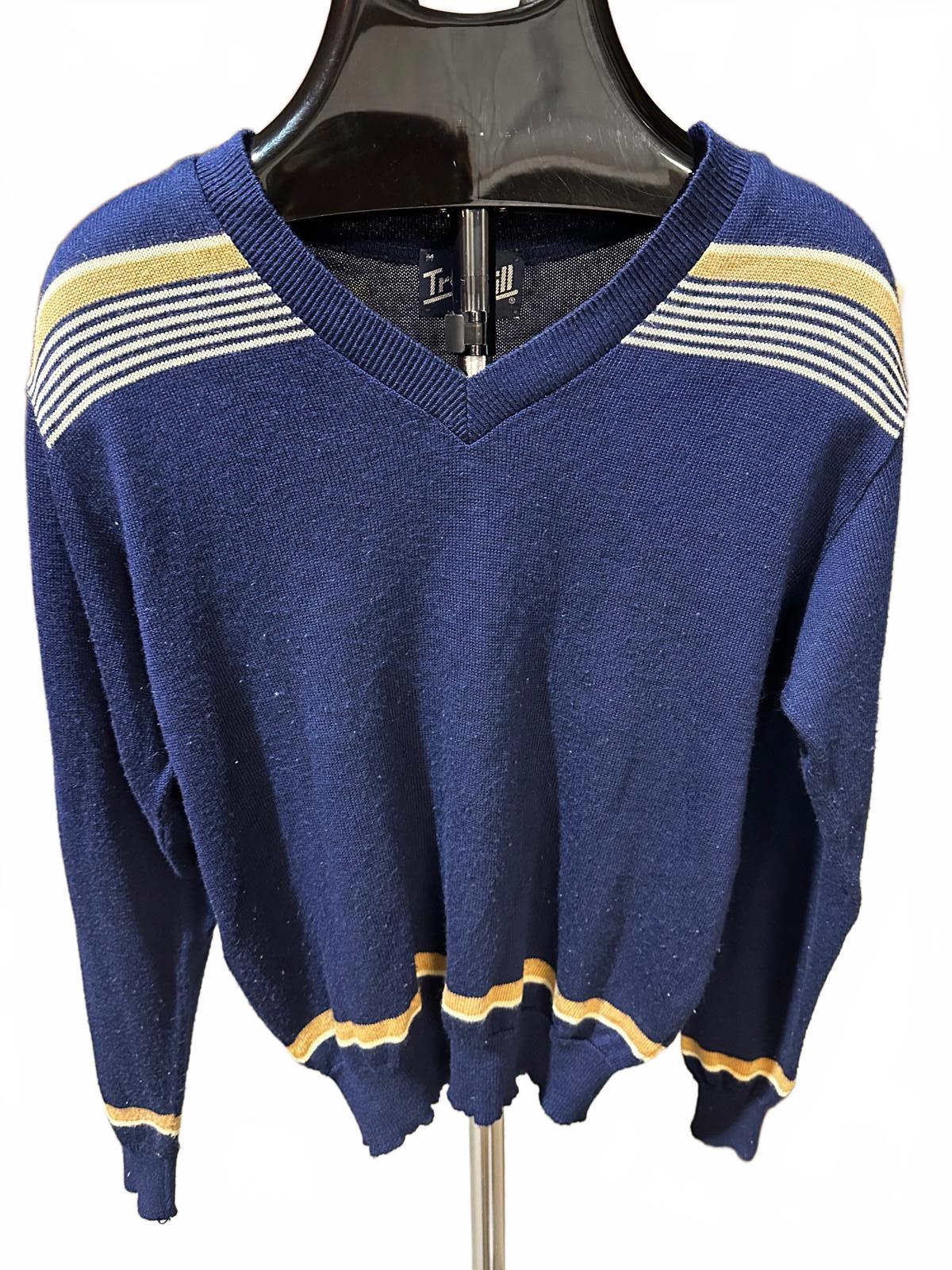 Troy Hill Navy Varsity Stripe Sweater USA M