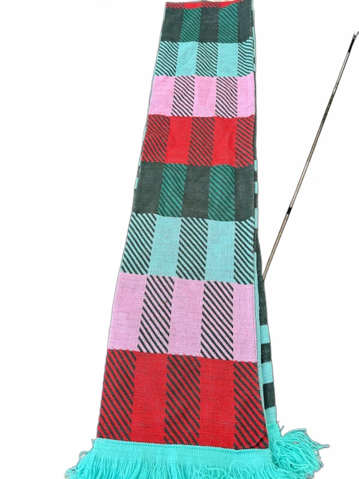 Starbucks 2023 Plaid Siren Fringe Scarf 69”