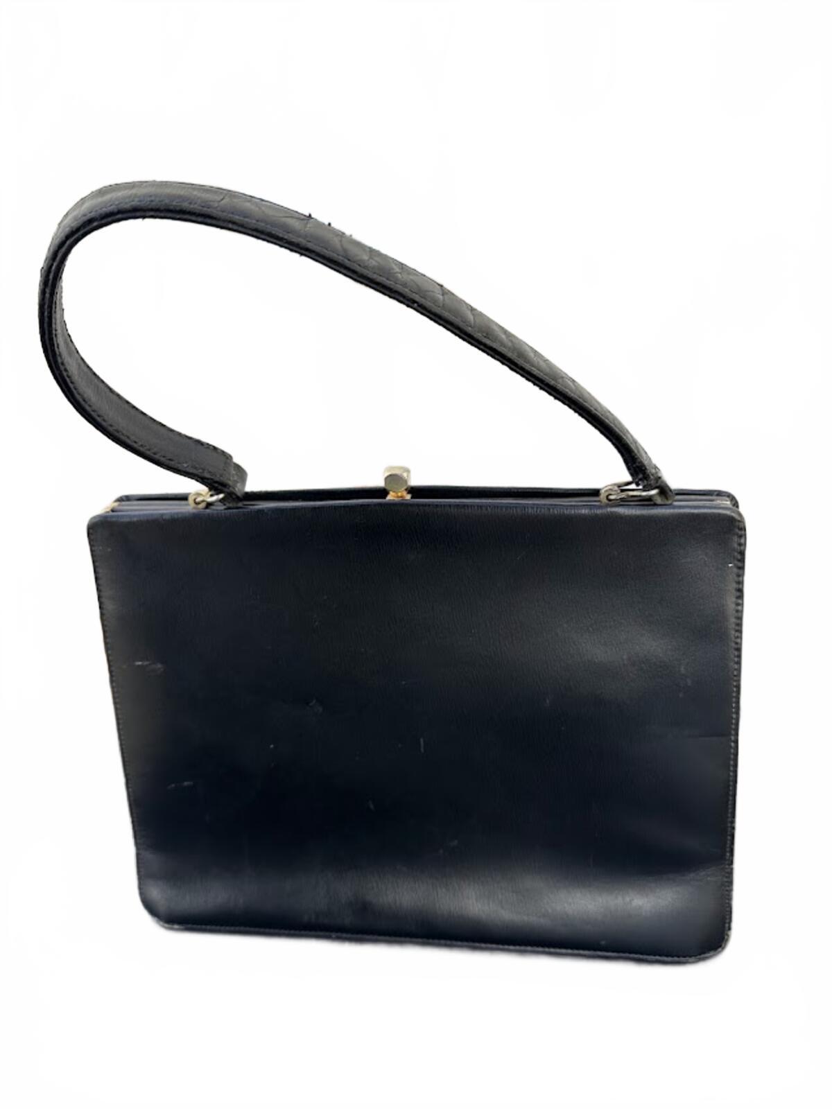 Vintage Riviera Bag England Black Top Handle