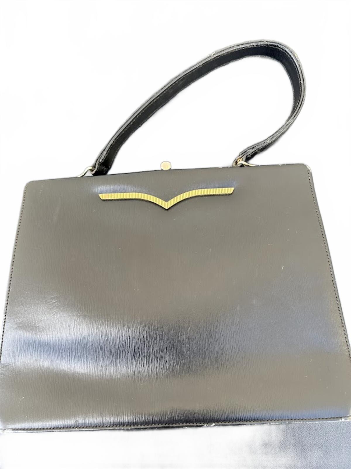 Vintage Riviera Bag England Black Top Handle
