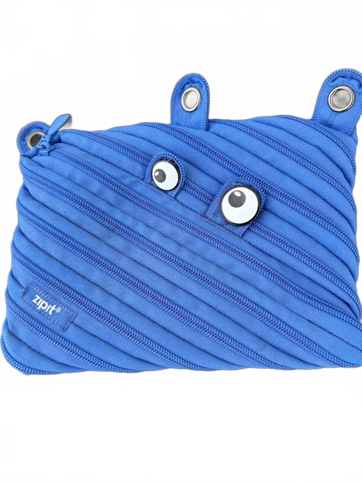 ZIPIT Monster Blue Zipper Pouch Bag Eyes