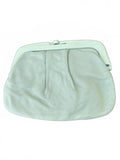 Vintage Italian Mint Leather Clutch Frame Bag