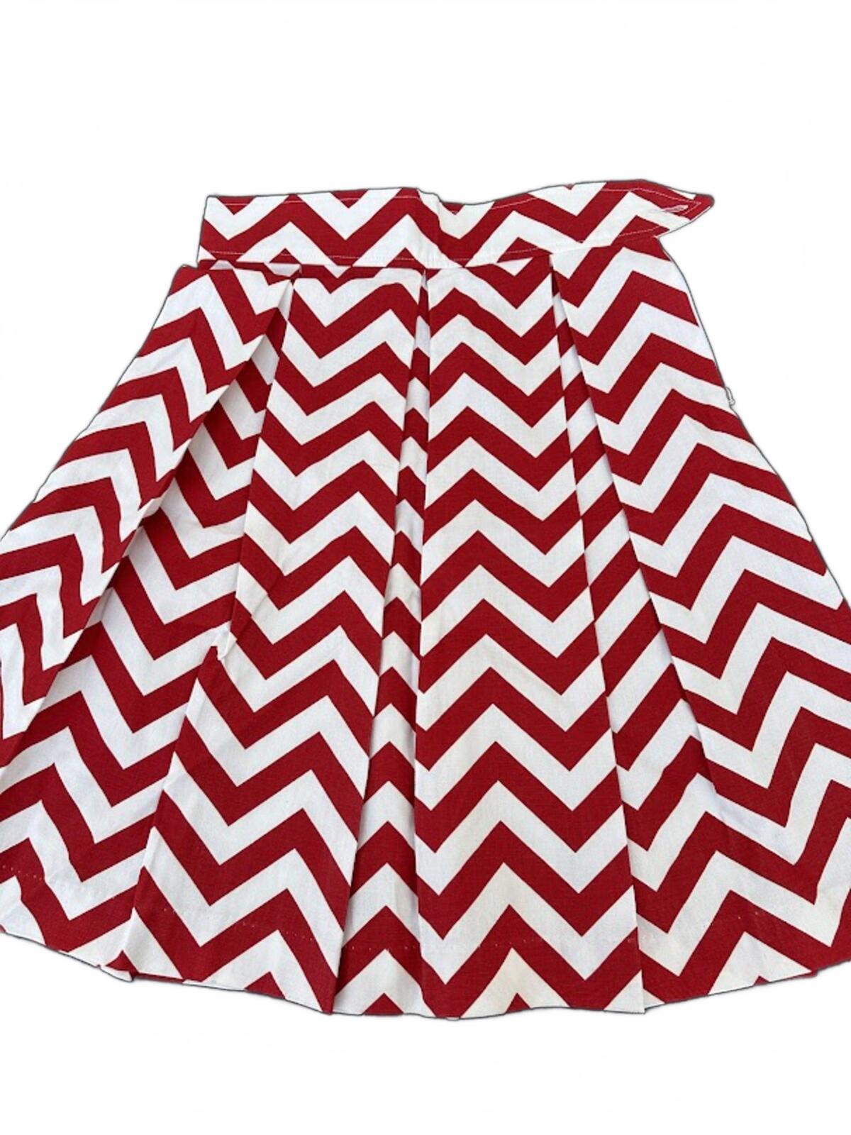 Corlyn Red White Chevron Skirt 29W Vintage