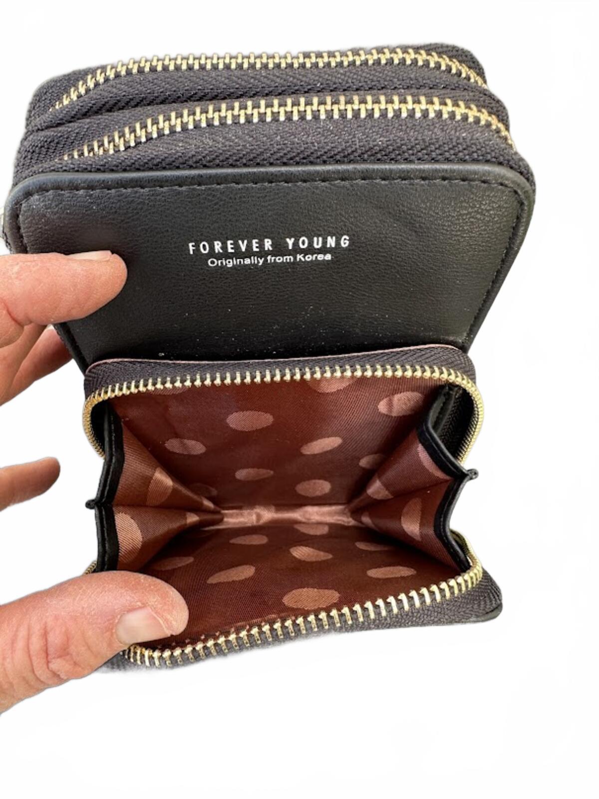 Forever Young Black Zip Wallet Wristlet