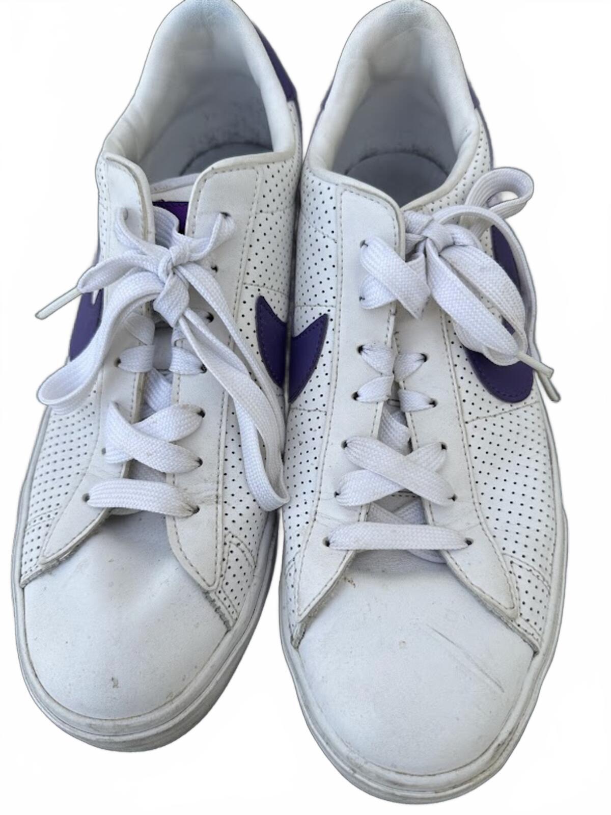Nike BRS White Purple Leather Sneakers 10.5