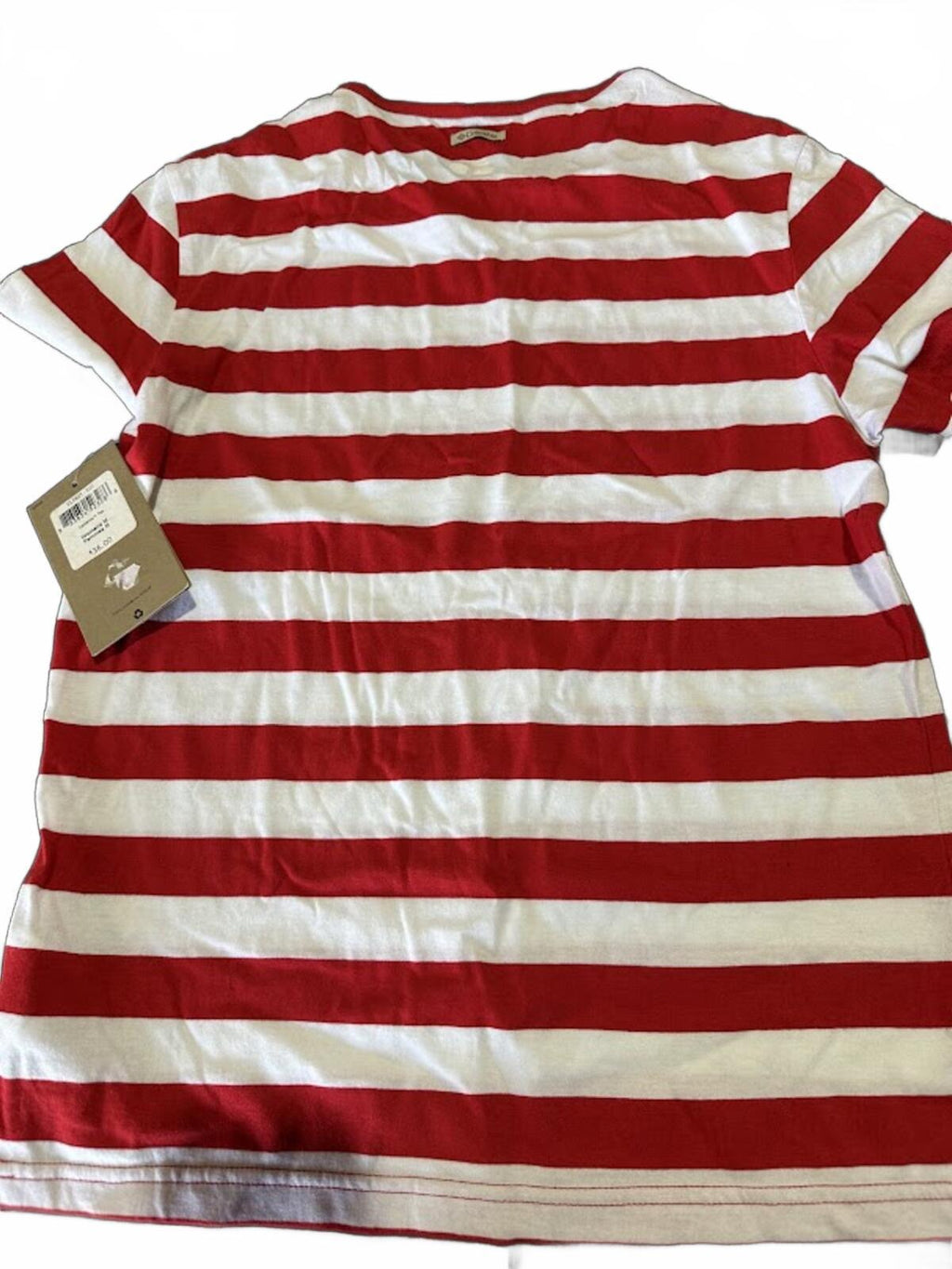 Columbia Striped Tee Red White Womens M NWT