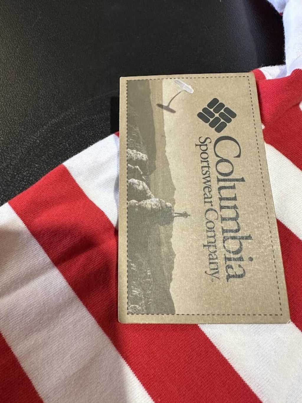 Columbia Striped Tee Red White Womens M NWT