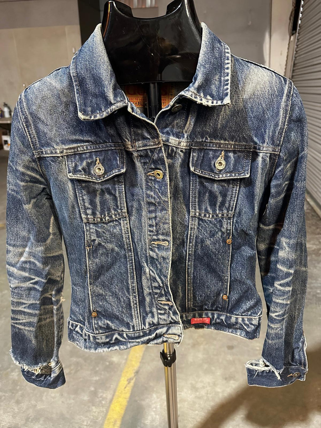 Vintage Guess USA Denim Jacket Medium Distressed