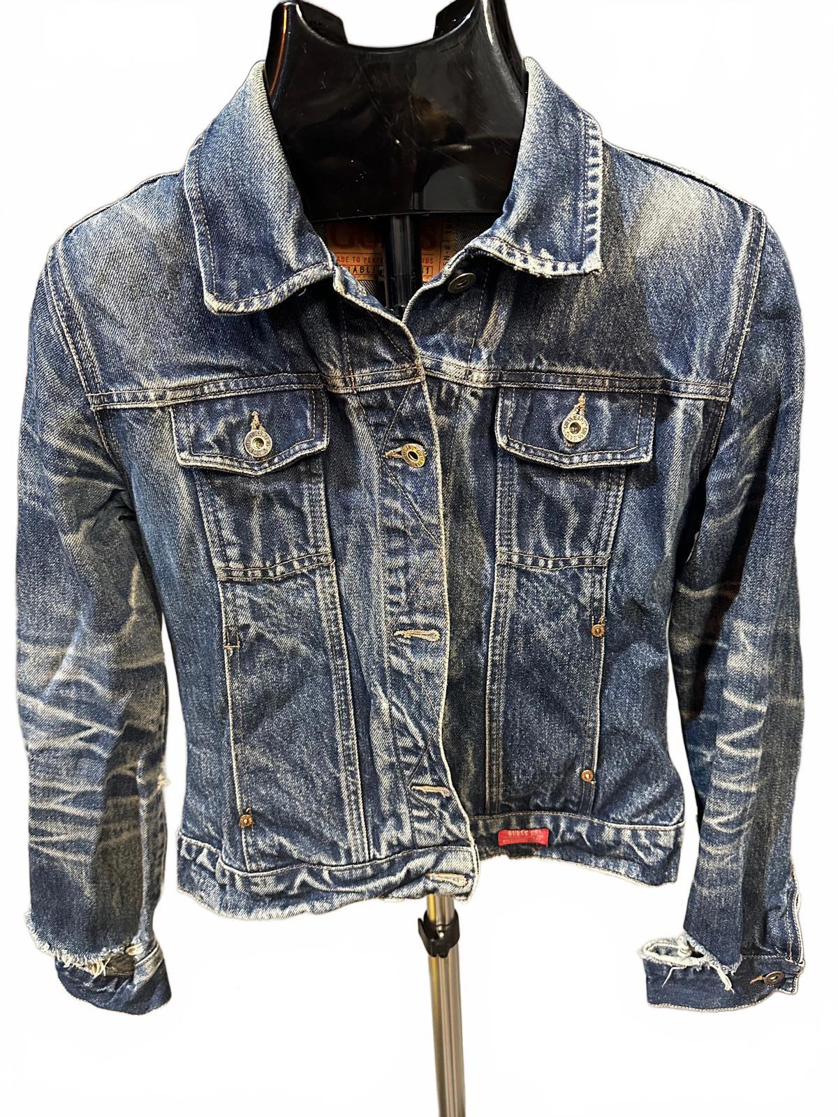 Vintage Guess USA Denim Jacket Medium Distressed