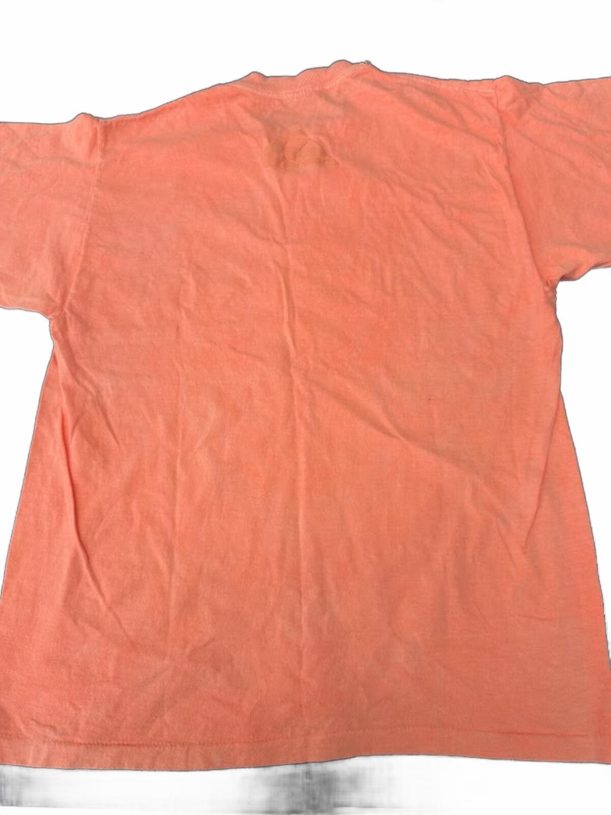 Vtg Quiksilver Embossed Logo Coral  T-Shirt  Made in USA