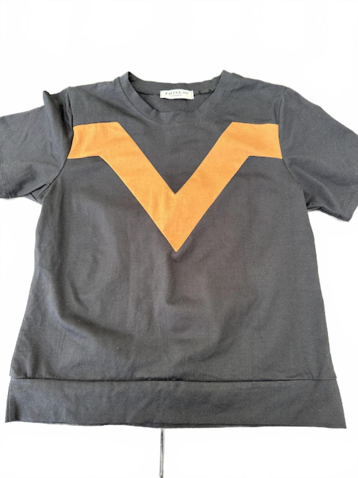 Zagood VN Graphic Tee Black Orange Crop