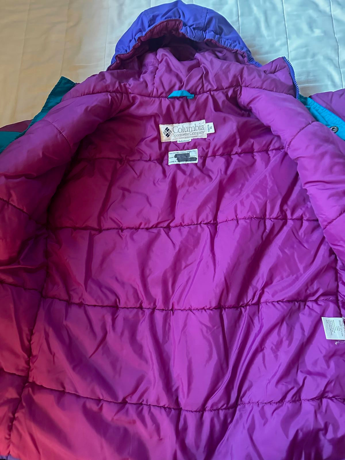 Vintage Columbia Ski Parka Youth XL Colorblock 90s