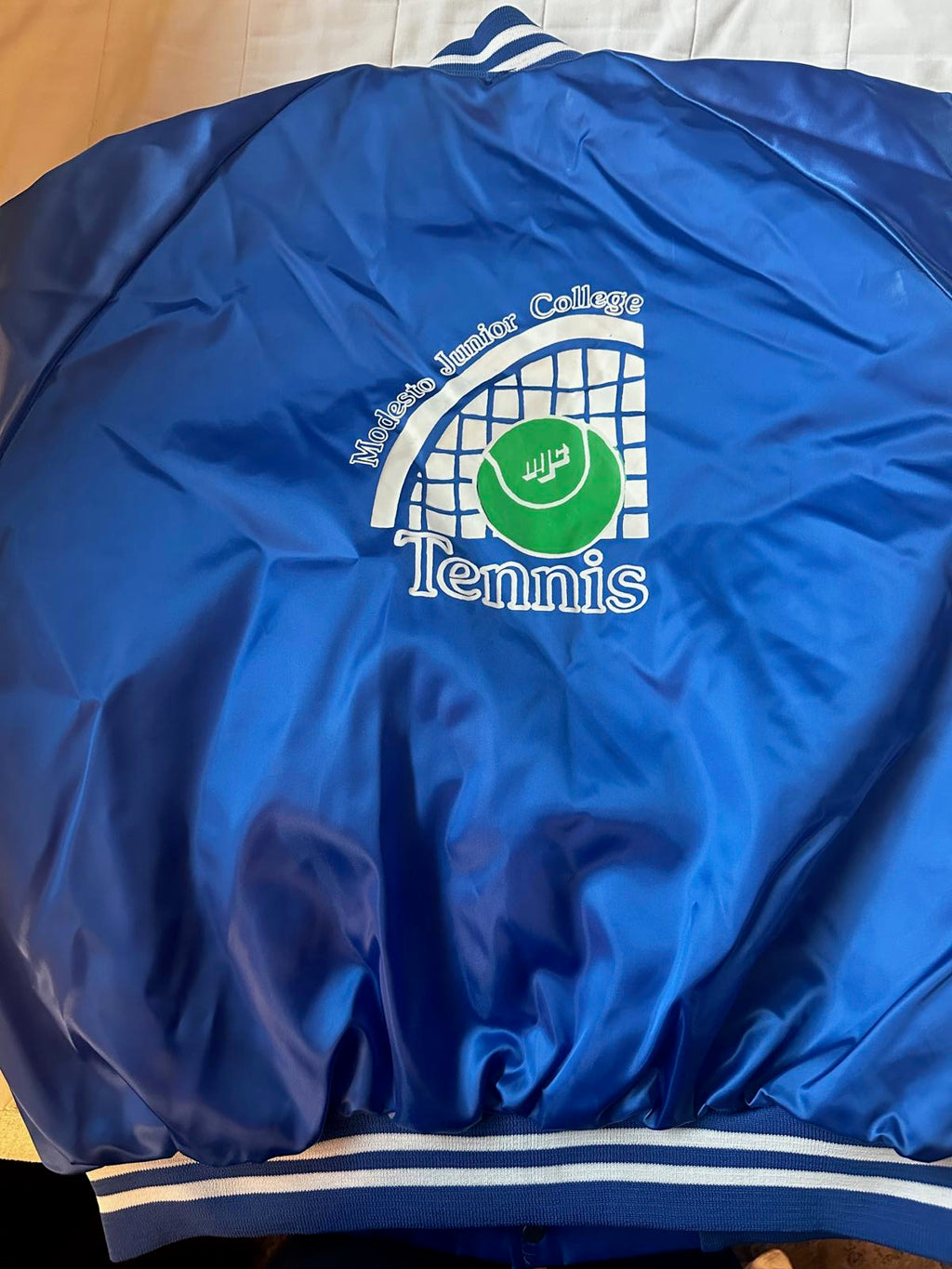 Vintage MJC Tennis Auburn Satin Jacket XL USA