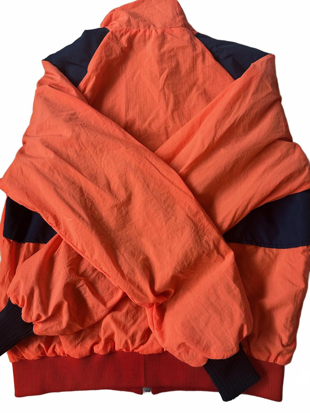 Vintage orange navy nylon windbreaker Medium