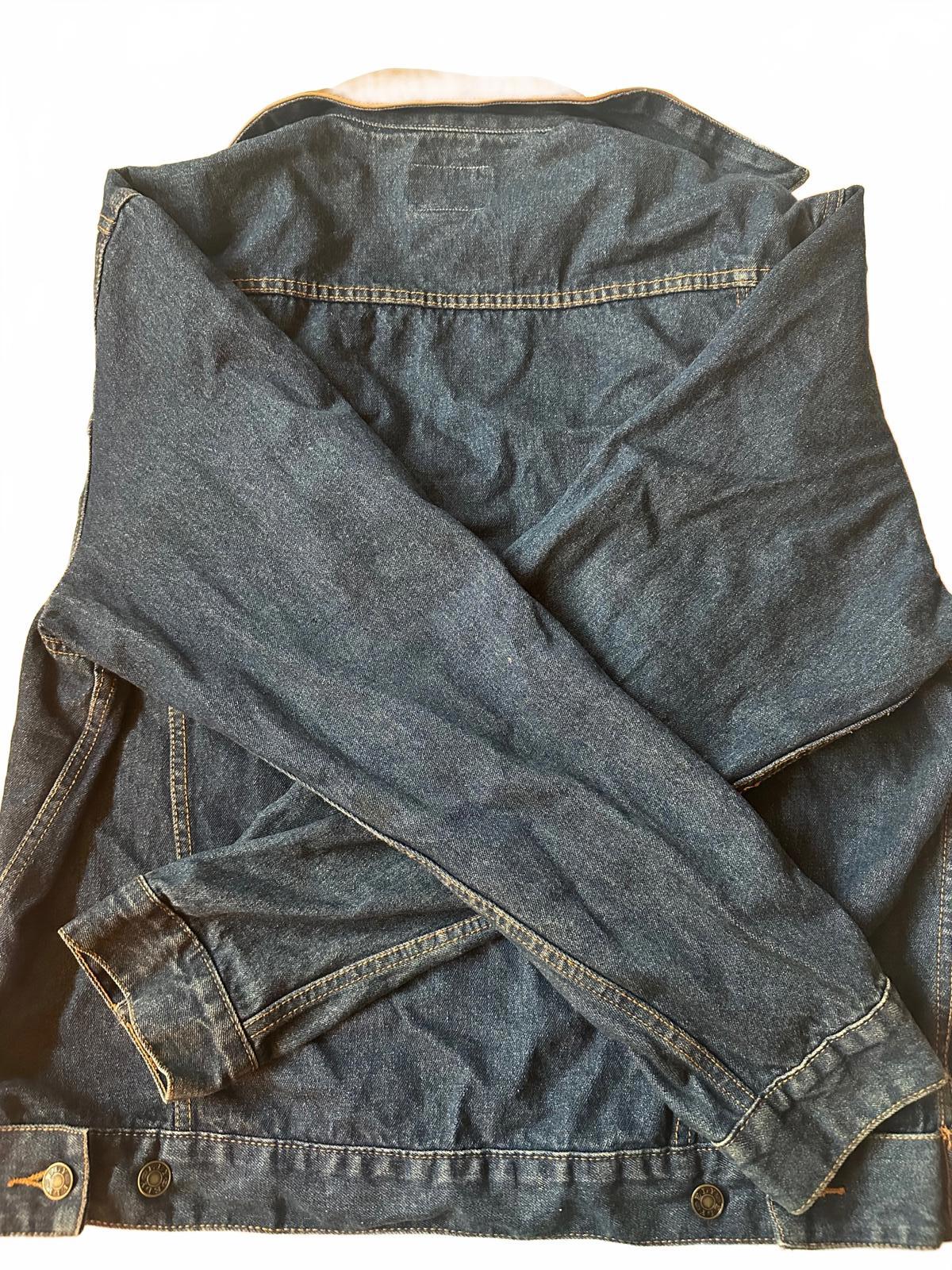Ely Denim Jacket L Leather-Look Collar Western