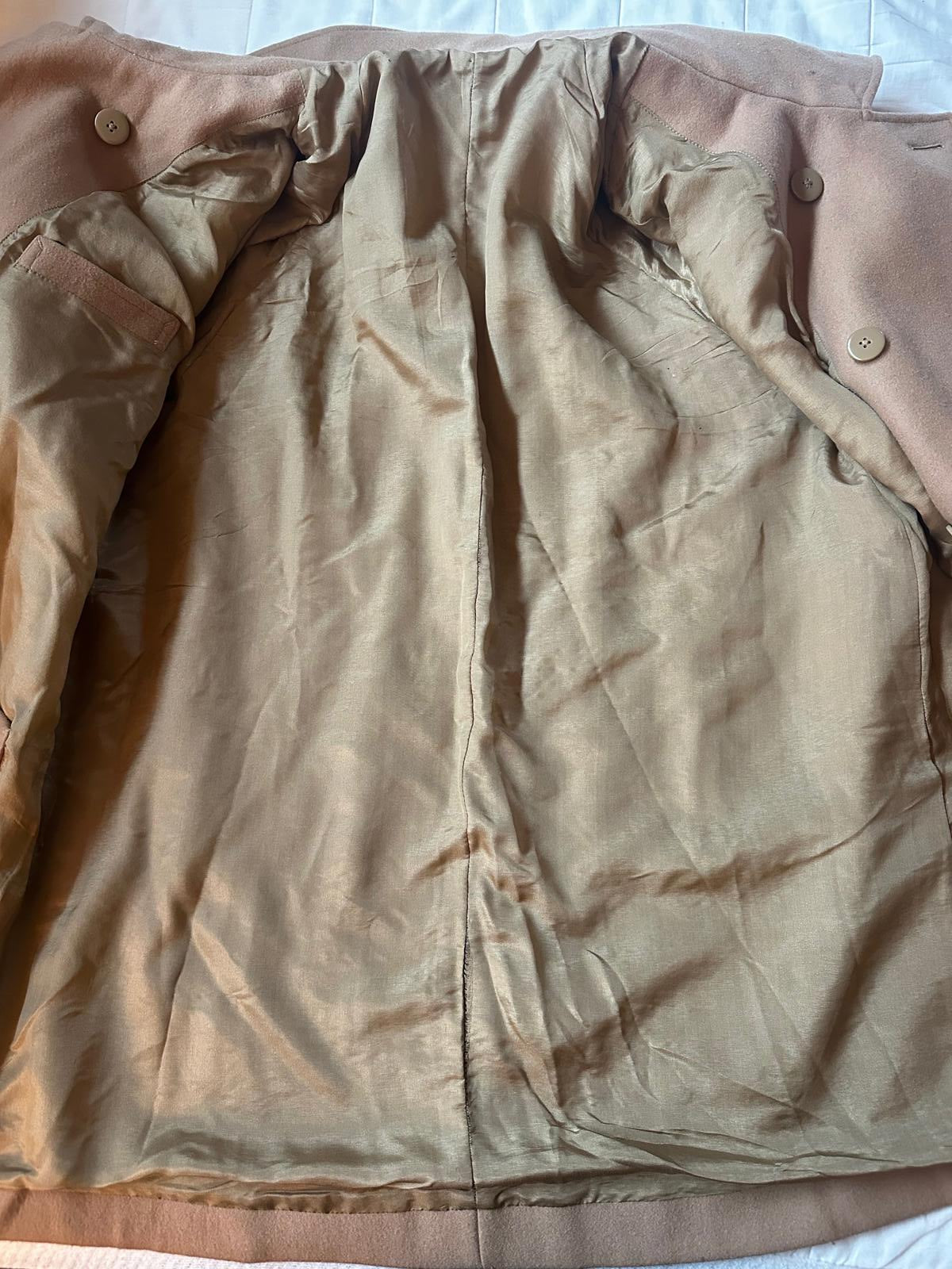 Vintage Women’s Camel Wool Double Breasted Coat L