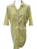 Vintage Cabrais Yellow Stripe Shirt Dress Small