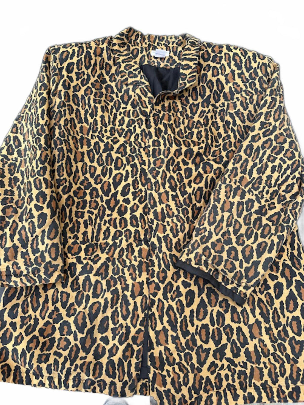 Robert Stock Silk Leopard Print Jacket M