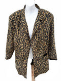 Robert Stock Silk Leopard Print Jacket M
