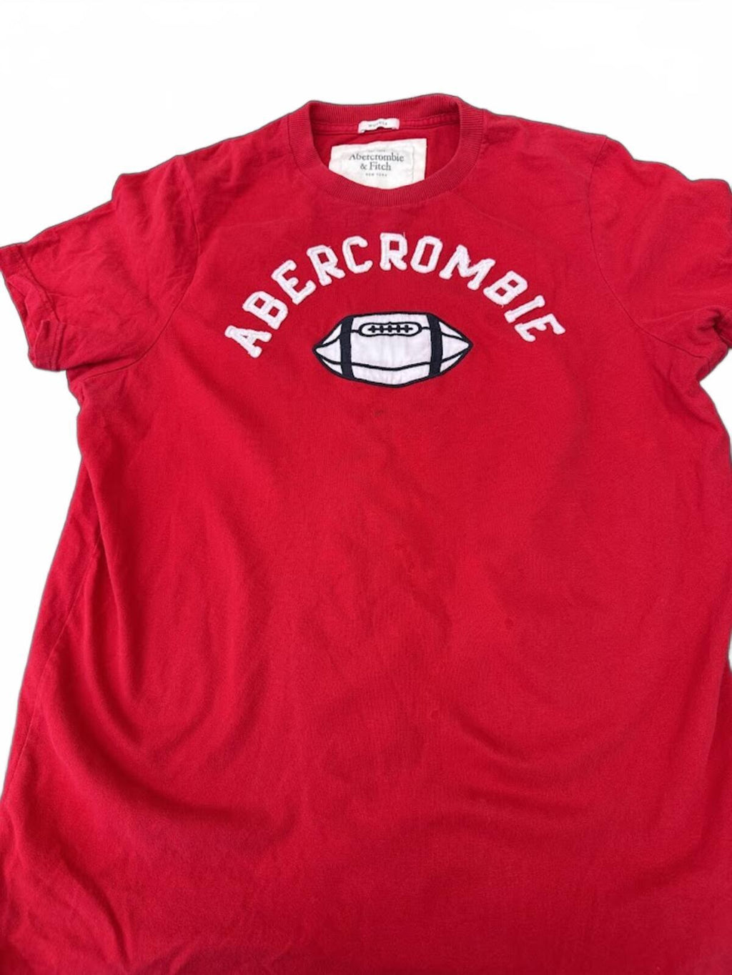 Abercrombie Football Tee Red Muscle XL