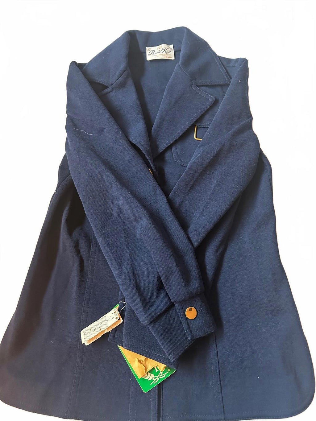 Vintage Butte Knit Navy Belted Jacket Deadstock Size 10