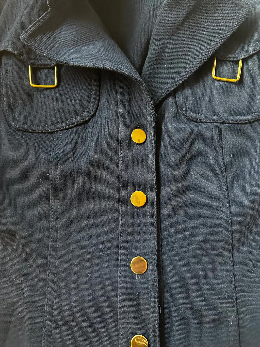 Vintage Butte Knit Navy Belted Jacket Deadstock Size 10