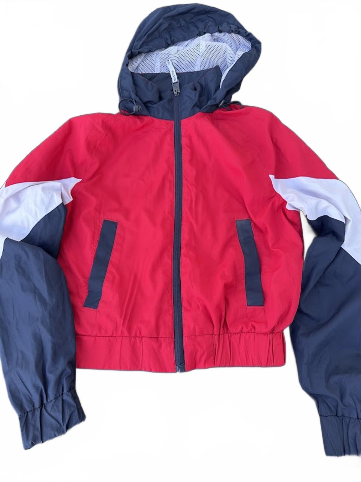 Hollister Cropped Windbreaker Red Blue XS