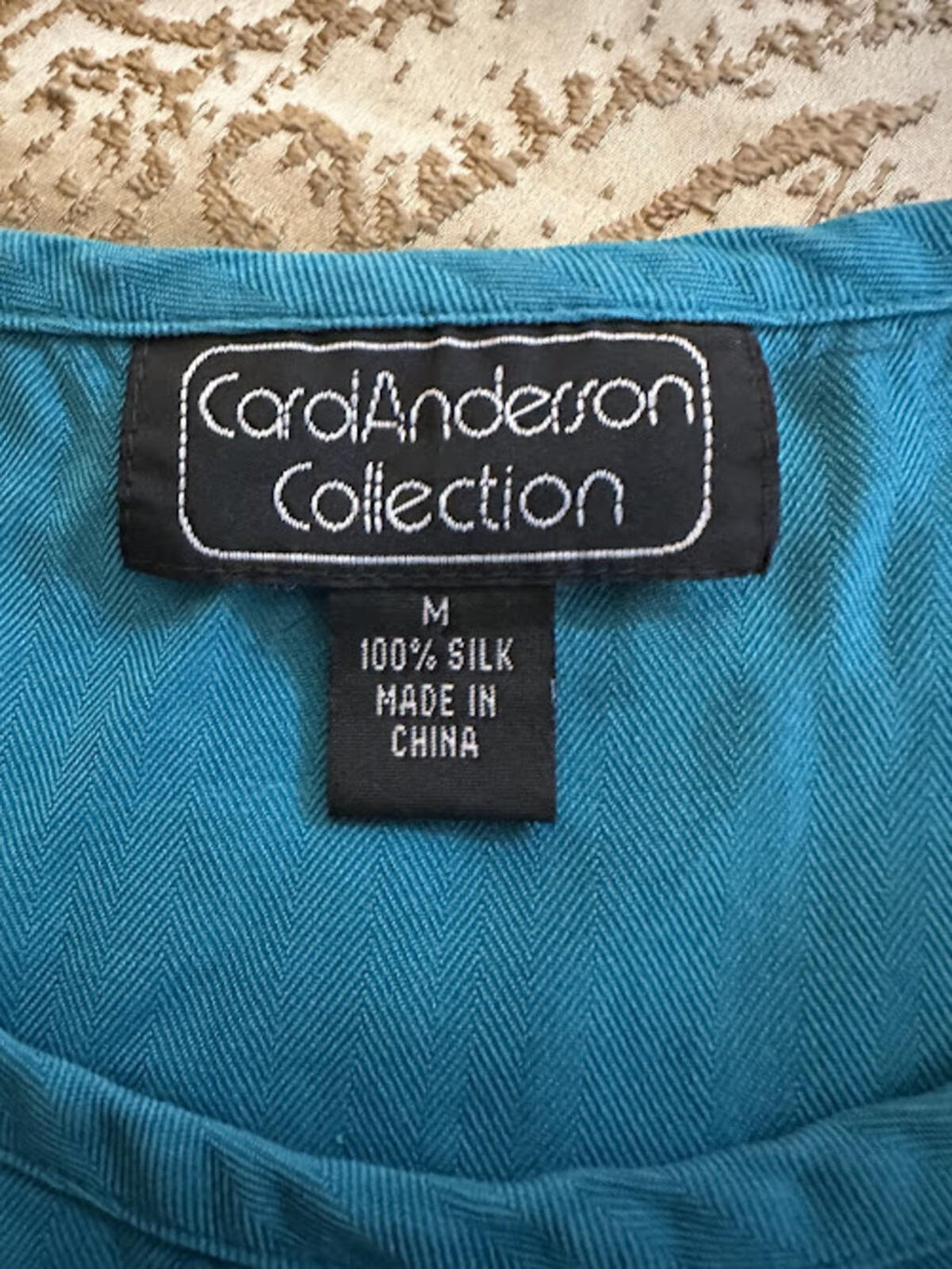 Carol Anderson Silk Sleeveless Top Teal M