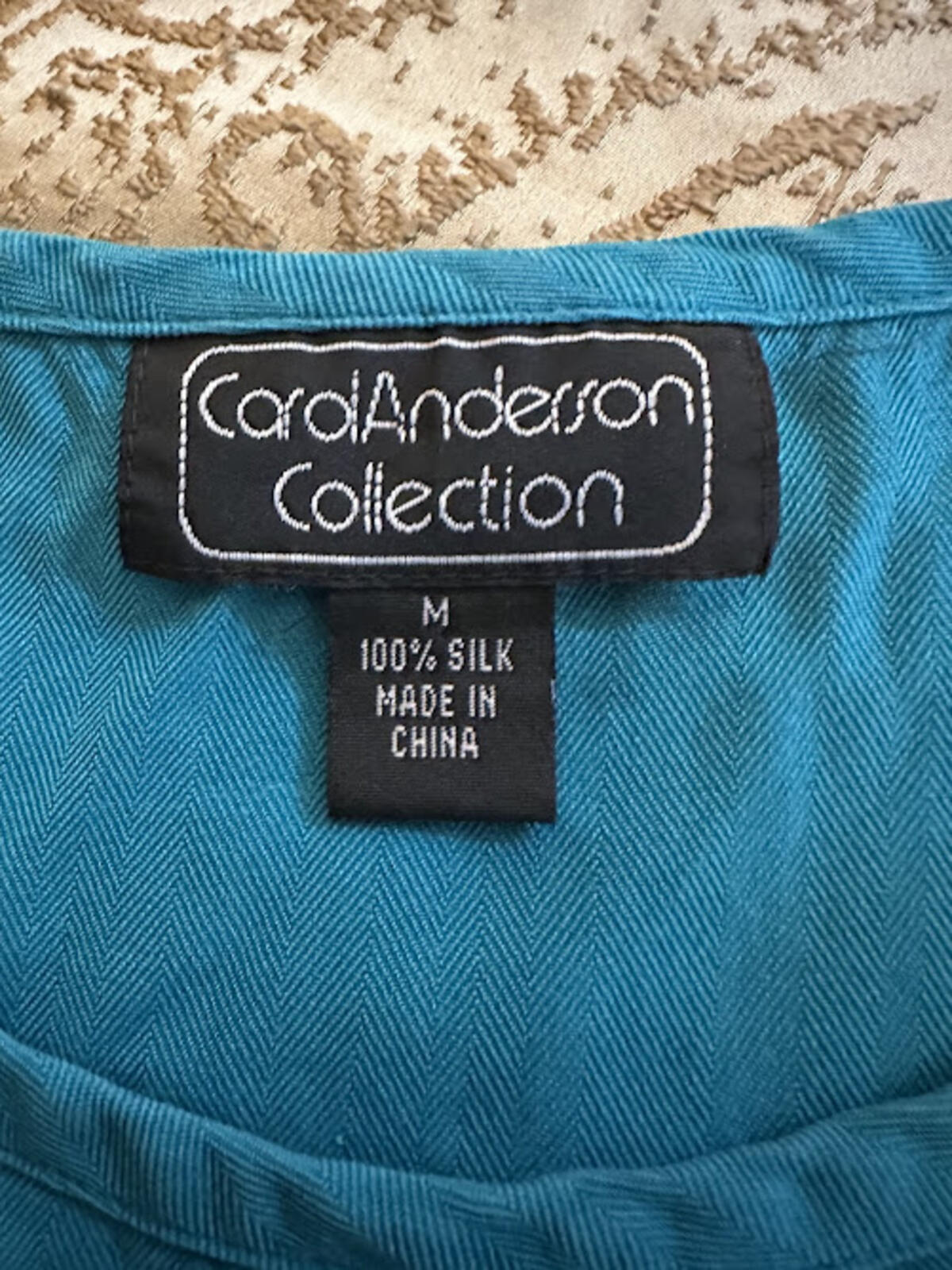 Carol Anderson Silk Sleeveless Top Teal M