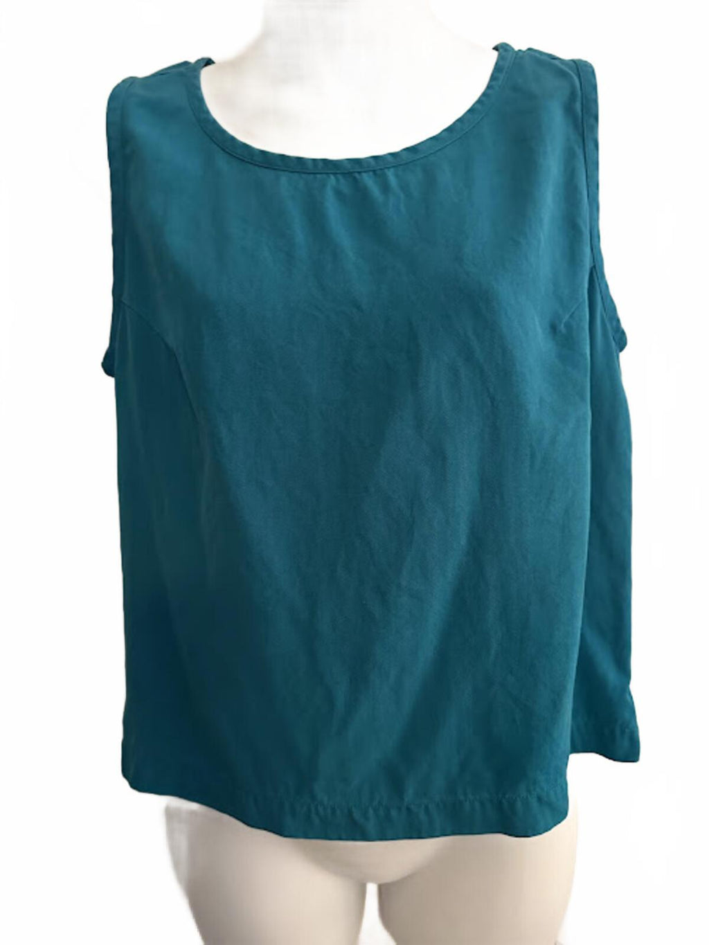 Carol Anderson Silk Sleeveless Top Teal M
