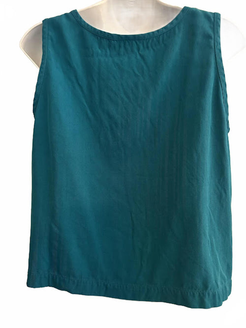 Carol Anderson Silk Sleeveless Top Teal M